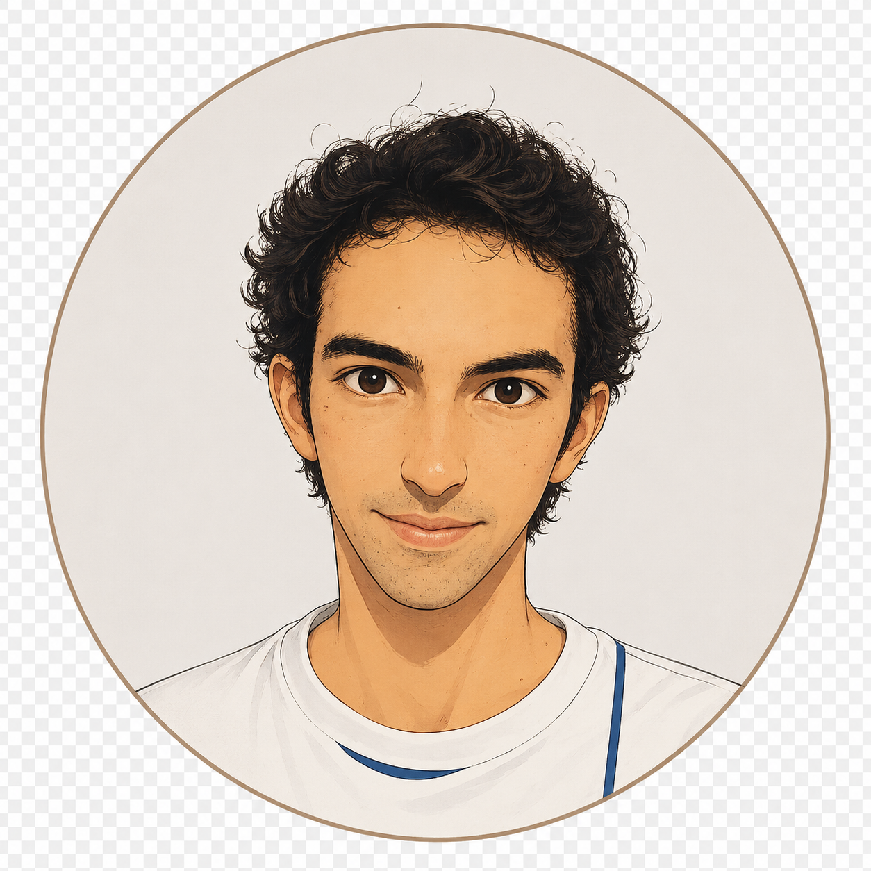 Illustrated portrait of Raúl García Lemus